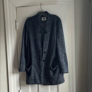 Old Navy Women's Heathered Navy Long Blazer
